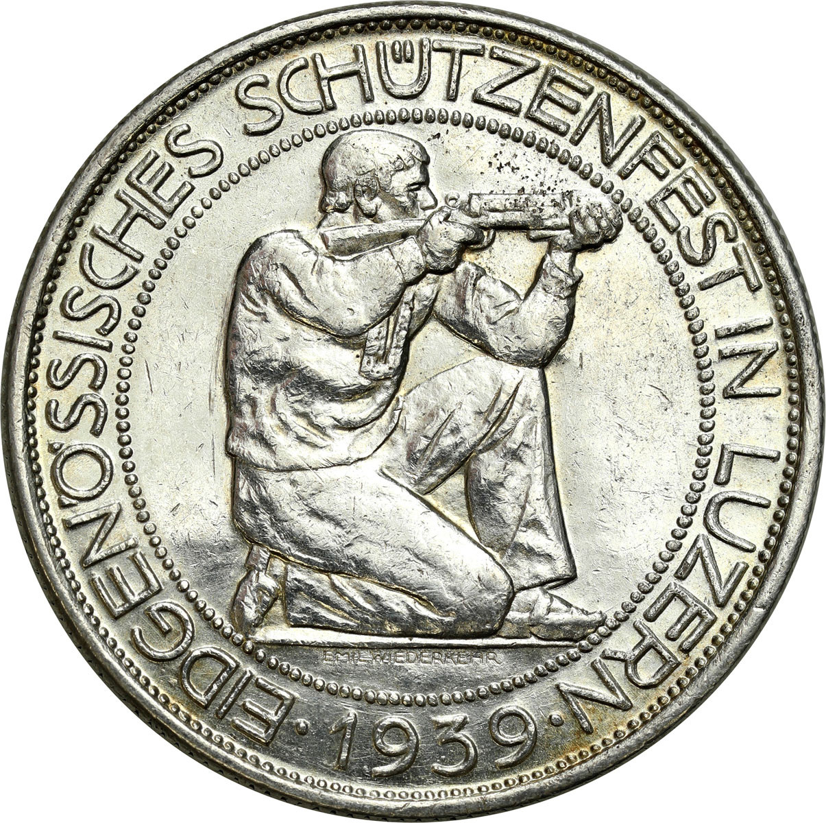 Szwajcaria. 5 franków 1939, Bern, Festiwal Strzelecki